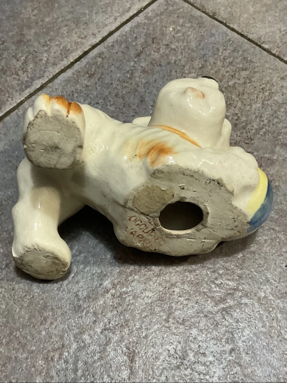 Ceramic Dog Figurine Pet Decor - Cream and Brown